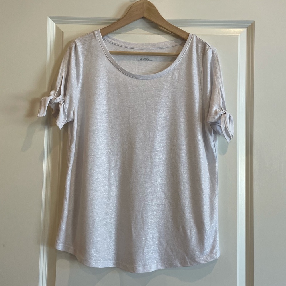 Talbots Linen Blend Short Sleeve Top